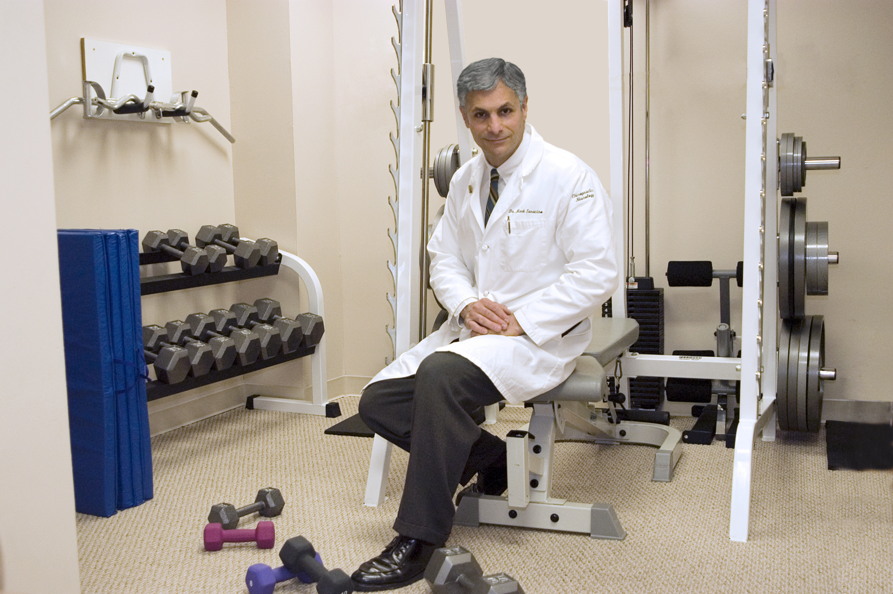 Image of Dr Saracino, chiropractic neurologic  specialist, in his office in King of Prussia, PA